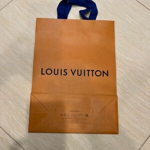 Louis Vuitton Orange Bag with Blue Handles